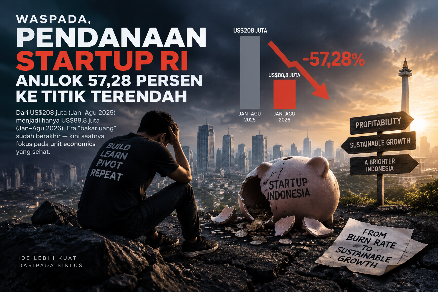 Waspada, Pendanaan Startup RI Anjlok 57,28 Persen ke Titik Terendah